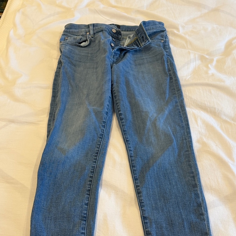 7 For All Mankind Light Blue Straight Leg Jeans